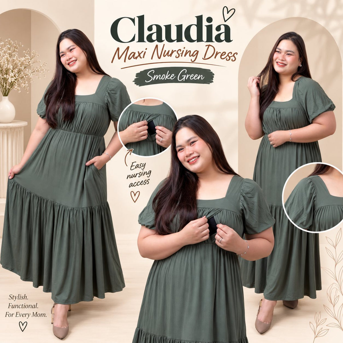 CLAUDIA MAXI NURSING DRESS