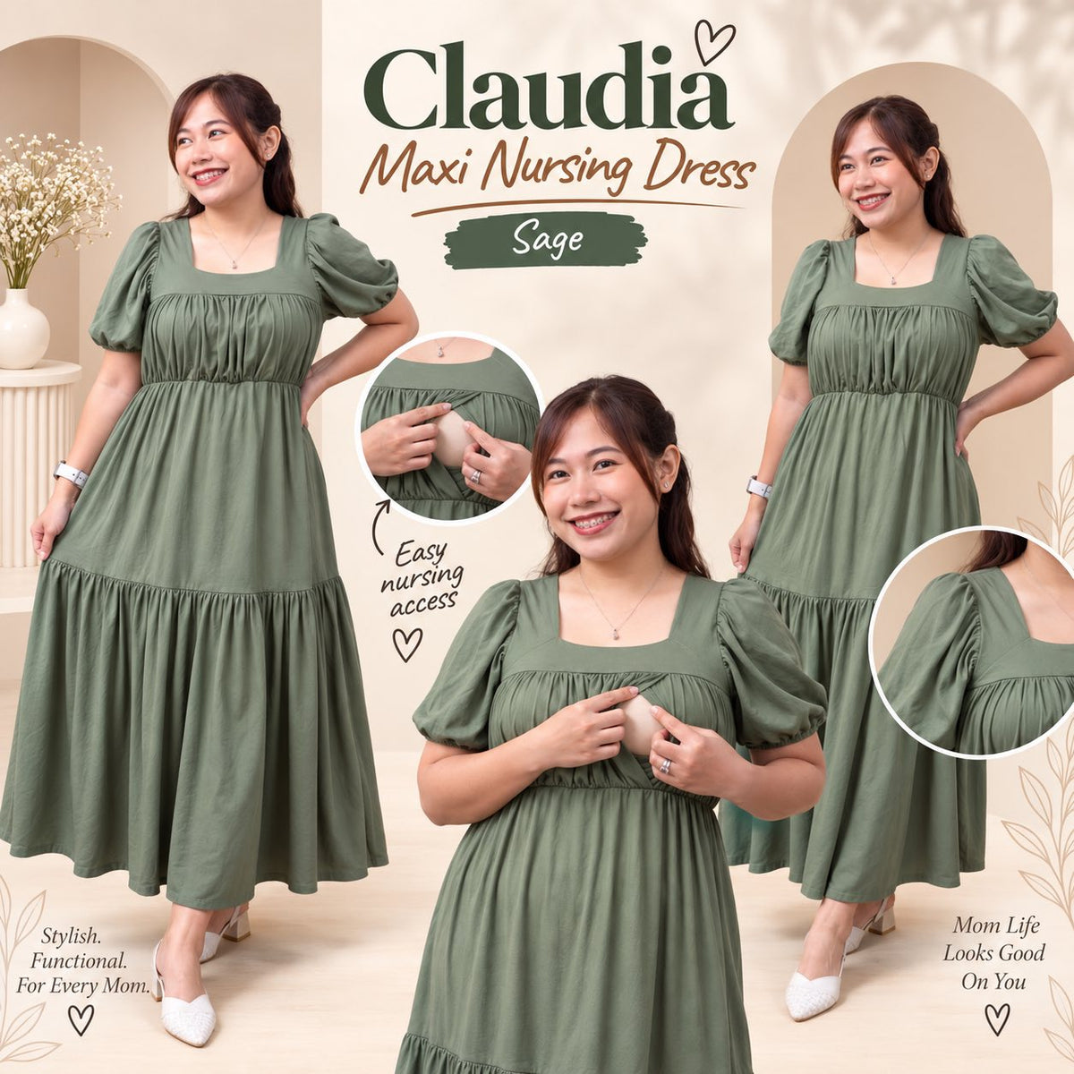 CLAUDIA MAXI NURSING DRESS