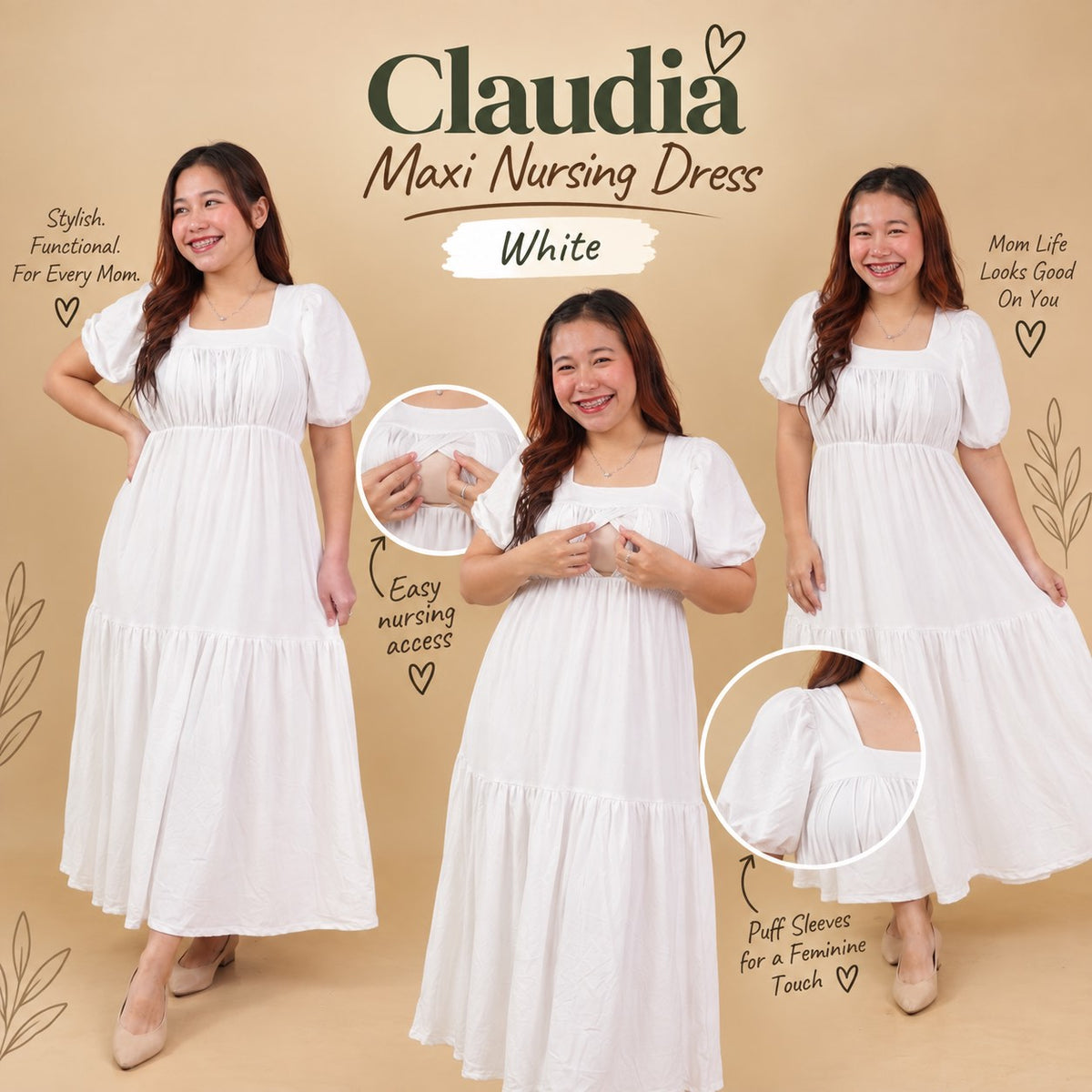 CLAUDIA MAXI NURSING DRESS